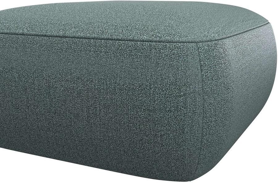 FLEXLUX Poef Torino rond laag bij de grond zitpoef stoffeerpoef Modern organisch poefontwerp koudschuim golfondersteuning