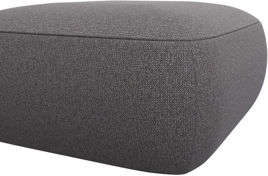 FLEXLUX Poef Torino rond laag bij de grond zitpoef stoffeerpoef Modern organisch poefontwerp koudschuim golfondersteuning