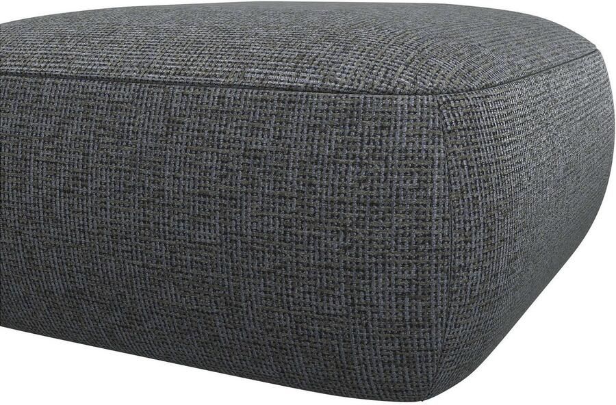 FLEXLUX Poef Torino rond laag bij de grond zitpoef stoffeerpoef Modern organisch poefontwerp koudschuim golfondersteuning