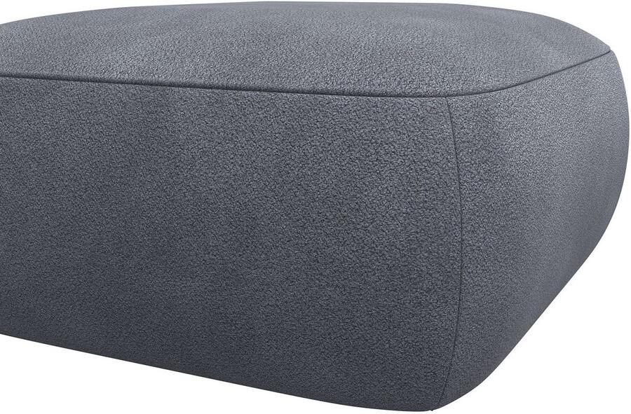 FLEXLUX Poef Torino rond laag bij de grond zitpoef stoffeerpoef Modern organisch poefontwerp koudschuim golfondersteuning