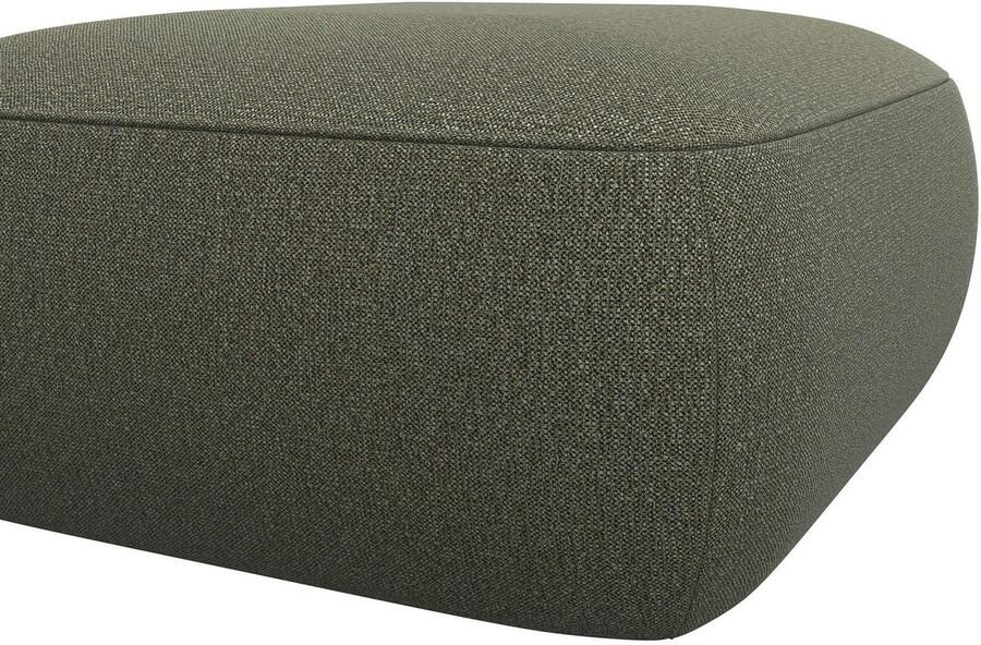 FLEXLUX Poef Torino rond laag bij de grond zitpoef stoffeerpoef Modern organisch poefontwerp koudschuim golfondersteuning