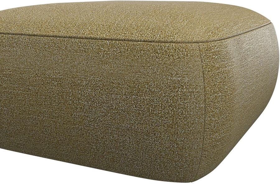 FLEXLUX Poef Torino rond laag bij de grond zitpoef stoffeerpoef Modern organisch poefontwerp koudschuim golfondersteuning