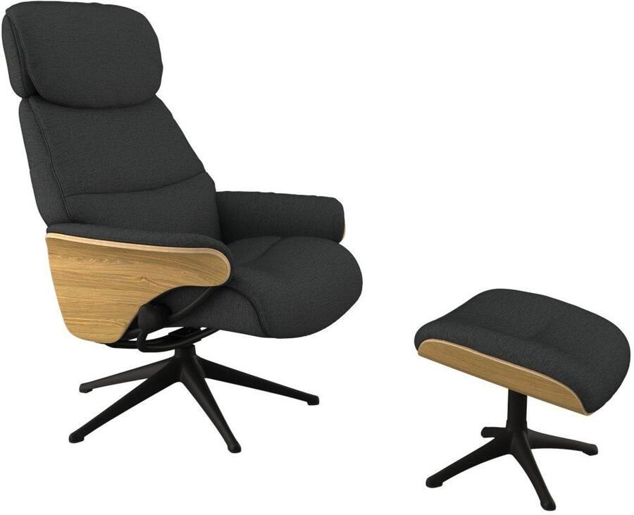 FLEXLUX Relaxfauteuil Aarhus gestoffeerde relaxfauteuil Scandinavisch design armleuningen - Foto 4