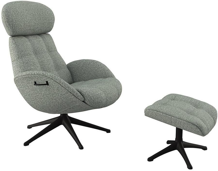 FLEXLUX Relaxfauteuil Chester relaxfauteuil hoog comfort Scandi draaibaar Premium comfort rug- en hoofdeindeverstelling draaibaar voet zwart - Foto 4