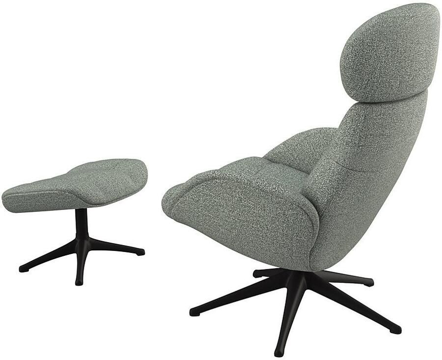 FLEXLUX Relaxfauteuil Chester relaxfauteuil hoog comfort Scandi draaibaar Premium comfort rug- en hoofdeindeverstelling draaibaar voet zwart - Foto 2