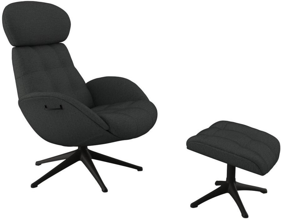 FLEXLUX Relaxfauteuil Chester relaxfauteuil hoog comfort Scandi draaibaar Premium comfort rug- en hoofdeindeverstelling draaibaar voet zwart - Foto 4