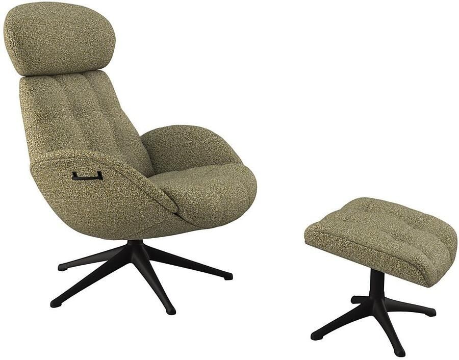 FLEXLUX Relaxfauteuil Chester relaxfauteuil hoog comfort Scandi draaibaar Premium comfort rug- en hoofdeindeverstelling draaibaar voet zwart - Foto 4