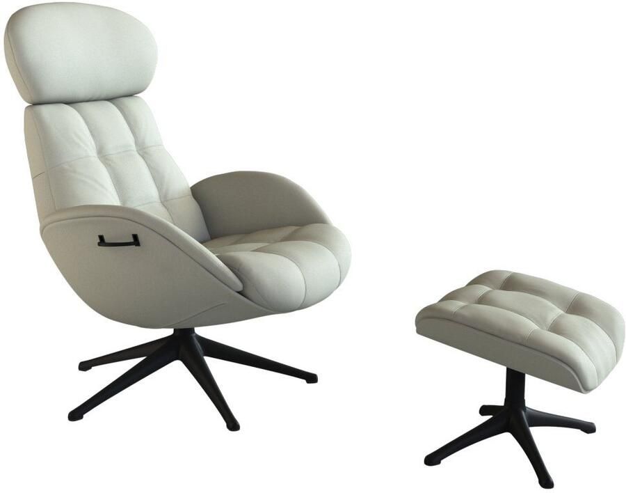 FLEXLUX Relaxfauteuil Chester relaxfauteuil hoog comfort Scandi draaibaar Premium comfort rug- en hoofdeindeverstelling draaibaar voet zwart - Foto 4