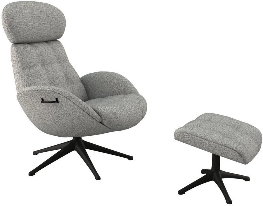 FLEXLUX Relaxfauteuil Chester relaxfauteuil hoog comfort Scandi draaibaar Premium comfort rug- en hoofdeindeverstelling draaibaar voet zwart - Foto 4