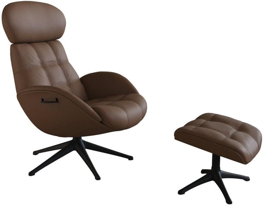 FLEXLUX Relaxfauteuil Chester relaxfauteuil hoog comfort Scandi draaibaar Premium comfort rug- en hoofdeindeverstelling draaibaar voet zwart - Foto 4