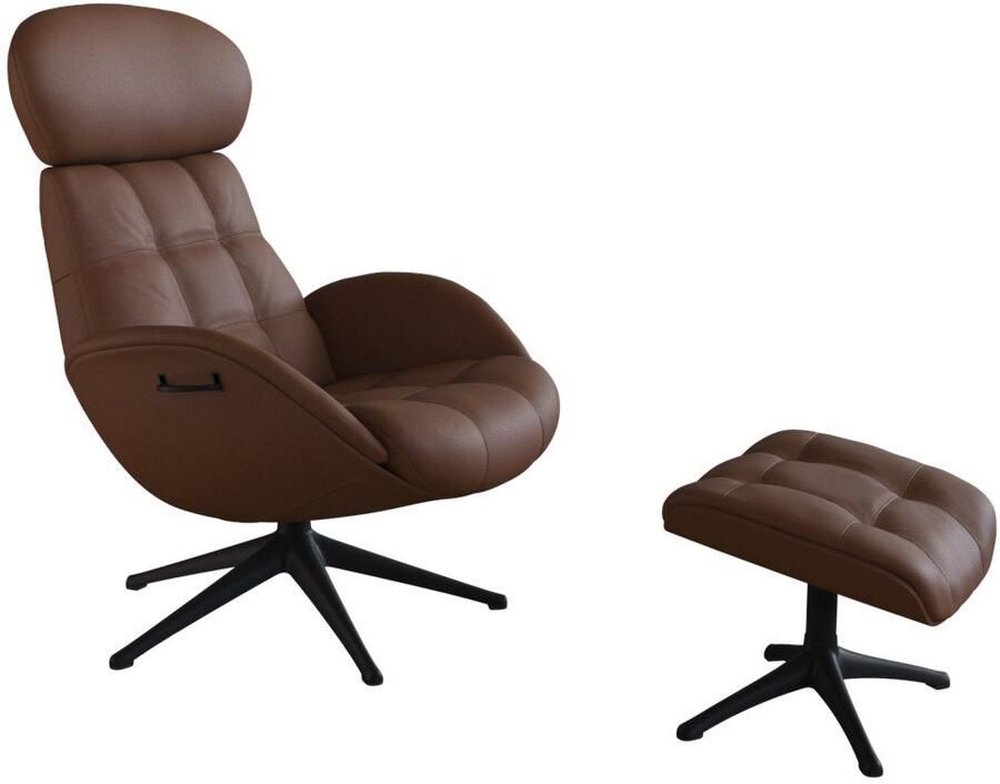 FLEXLUX Relaxfauteuil Chester relaxfauteuil hoog comfort Scandi draaibaar Premium comfort rug- en hoofdeindeverstelling draaibaar voet zwart - Foto 4