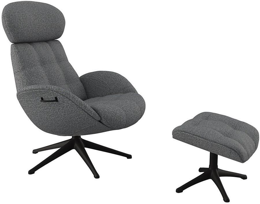 FLEXLUX Relaxfauteuil Chester relaxfauteuil hoog comfort Scandi draaibaar Premium comfort rug- en hoofdeindeverstelling draaibaar voet zwart - Foto 4