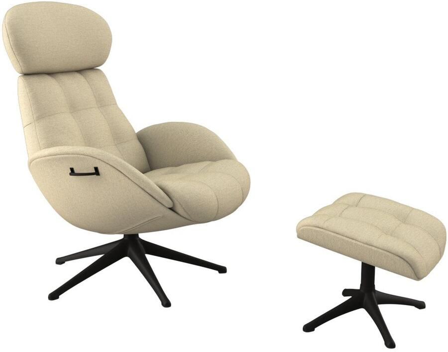 FLEXLUX Relaxfauteuil Chester relaxfauteuil hoog comfort Scandi draaibaar Premium comfort rug- en hoofdeindeverstelling draaibaar voet zwart - Foto 4
