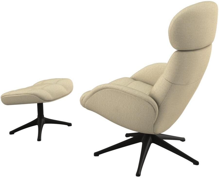 FLEXLUX Relaxfauteuil Chester relaxfauteuil hoog comfort Scandi draaibaar Premium comfort rug- en hoofdeindeverstelling draaibaar voet zwart - Foto 2