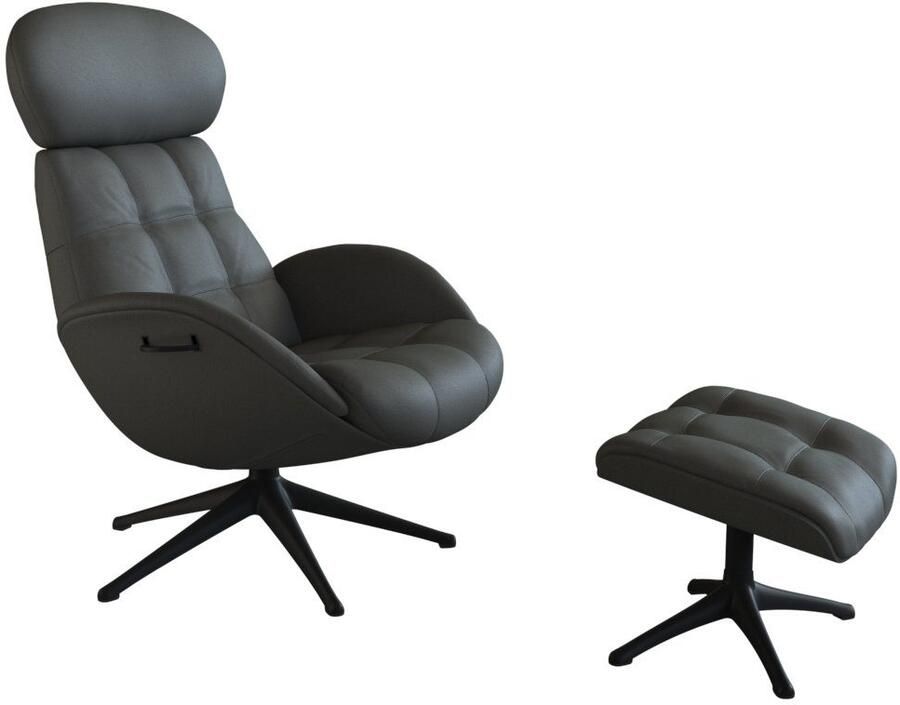 FLEXLUX Relaxfauteuil Chester relaxfauteuil hoog comfort Scandi draaibaar Premium comfort rug- en hoofdeindeverstelling draaibaar voet zwart - Foto 3