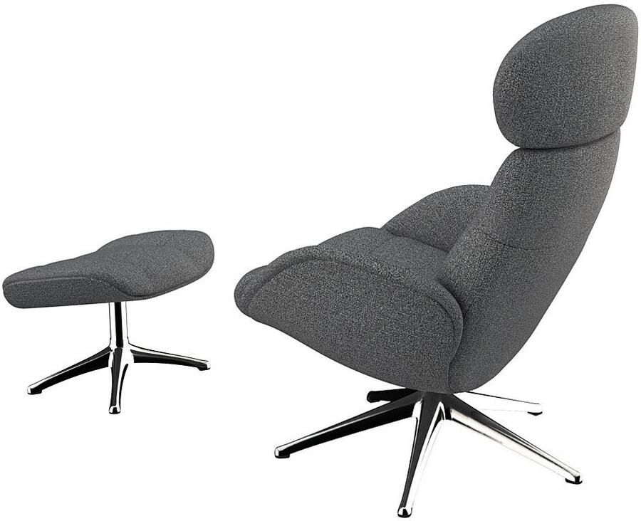 FLEXLUX Relaxfauteuil Chester relaxfauteuil premium comfort Scandi draaibaar Premium comfort rug- en hoofdeindeverstelling draaibaar voet zwart - Foto 2