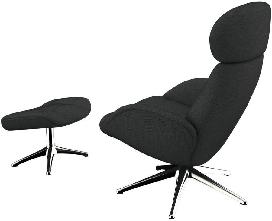 FLEXLUX Relaxfauteuil Chester relaxfauteuil premium comfort Scandi draaibaar Premium comfort rug- en hoofdeindeverstelling draaibaar voet zwart - Foto 2