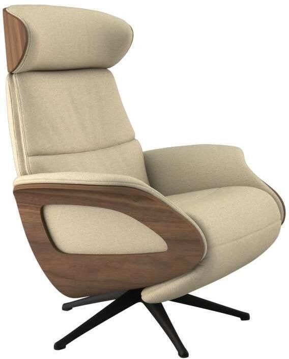 FLEXLUX Relaxfauteuil Clement praktische elektrische fauteuil Maat M elektrische rug- en voetensteun accu armleuning Walnoot zwarte poot - Foto 4