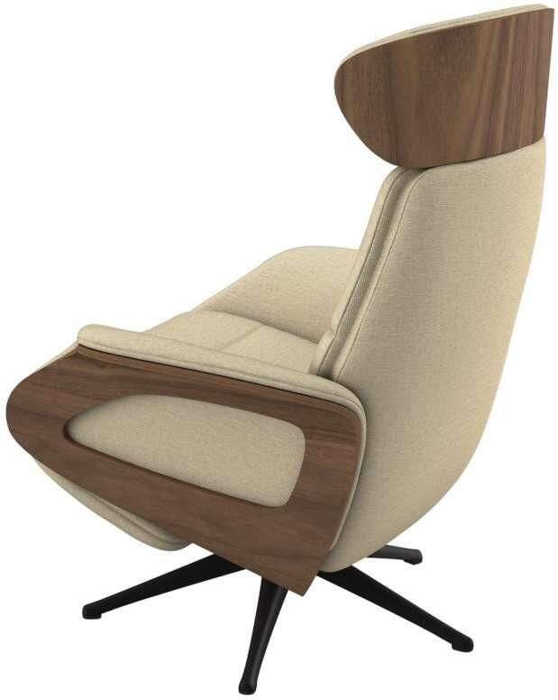 FLEXLUX Relaxfauteuil Clement praktische elektrische fauteuil Maat M elektrische rug- en voetensteun accu armleuning Walnoot zwarte poot - Foto 3