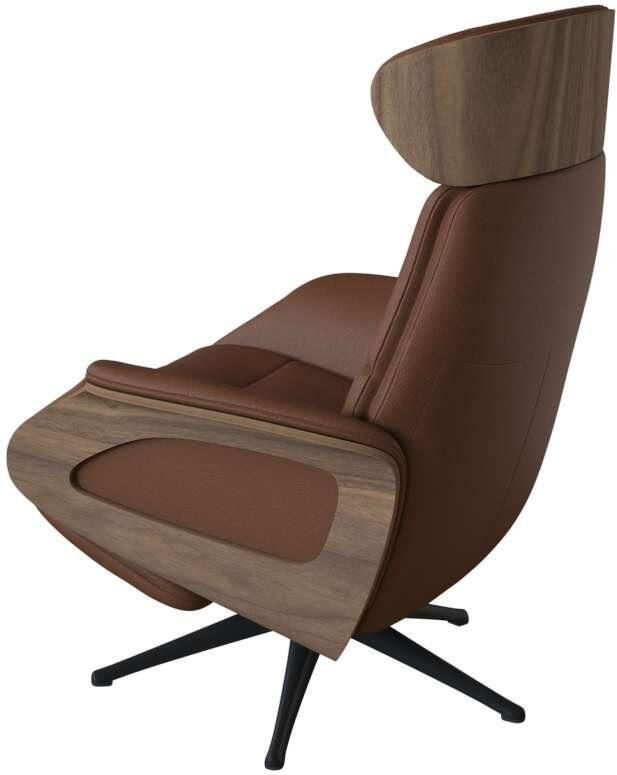FLEXLUX Relaxfauteuil Clement praktische elektrische fauteuil Maat M elektrische rug- en voetensteun accu armleuning Walnoot zwarte poot - Foto 3