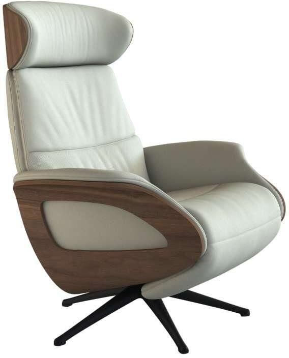 FLEXLUX Relaxfauteuil Clement praktische elektrische fauteuil Maat M elektrische rug- en voetensteun accu armleuning Walnoot zwarte poot - Foto 4