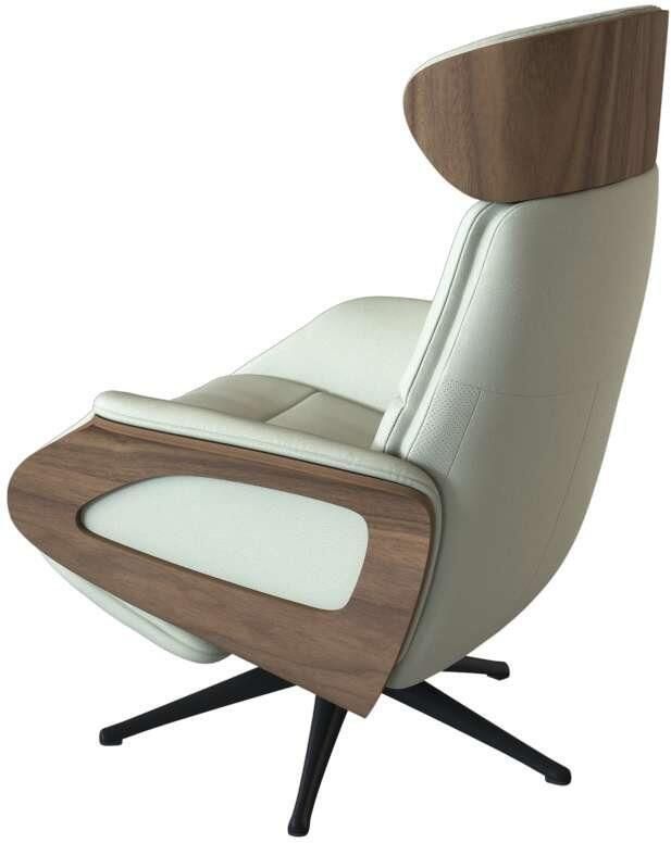 FLEXLUX Relaxfauteuil Clement praktische elektrische fauteuil Maat M elektrische rug- en voetensteun accu armleuning Walnoot zwarte poot - Foto 3