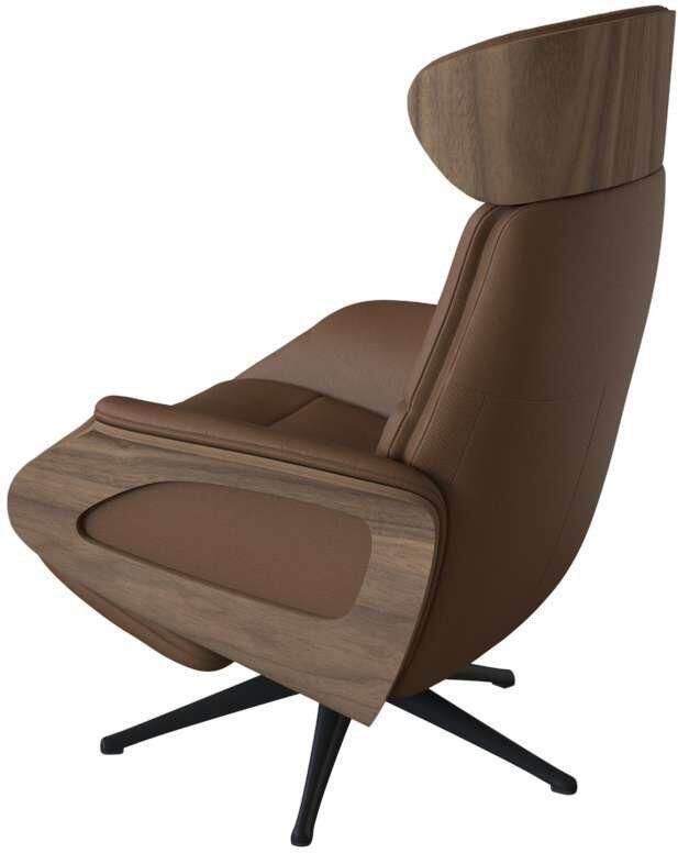 FLEXLUX Relaxfauteuil Clement praktische elektrische fauteuil Maat M elektrische rug- en voetensteun accu armleuning Walnoot zwarte poot - Foto 3