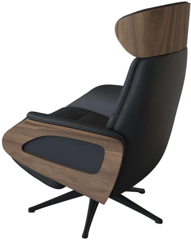 FLEXLUX Relaxfauteuil Clement praktische elektrische fauteuil Maat M elektrische rug- en voetensteun accu armleuning Walnoot zwarte poot - Foto 3