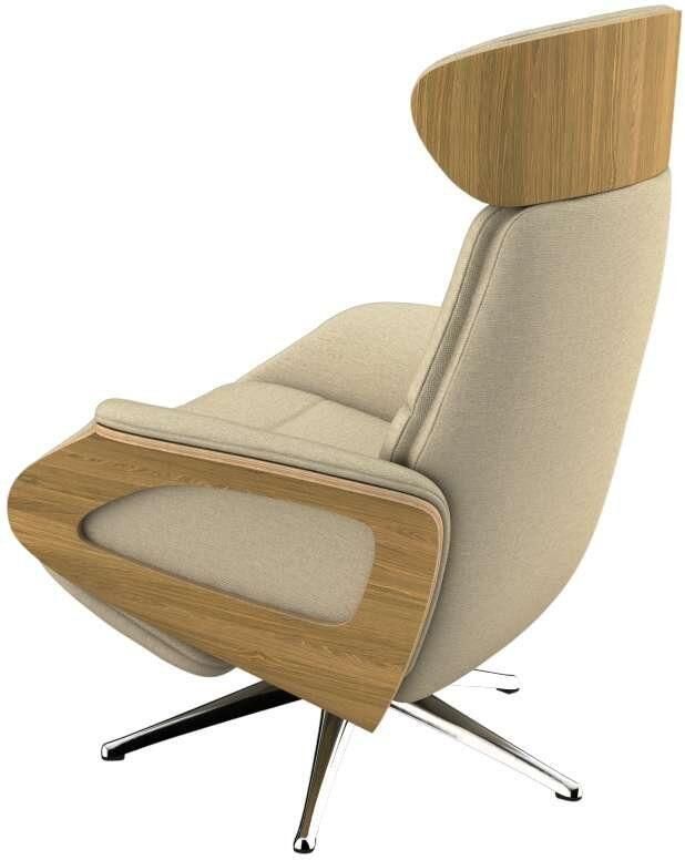 FLEXLUX Relaxfauteuil Clement praktische elektrische fauteuil Maat M elektrische rug- en voetensteun accu armleuning Eiken aluminium voet - Foto 4