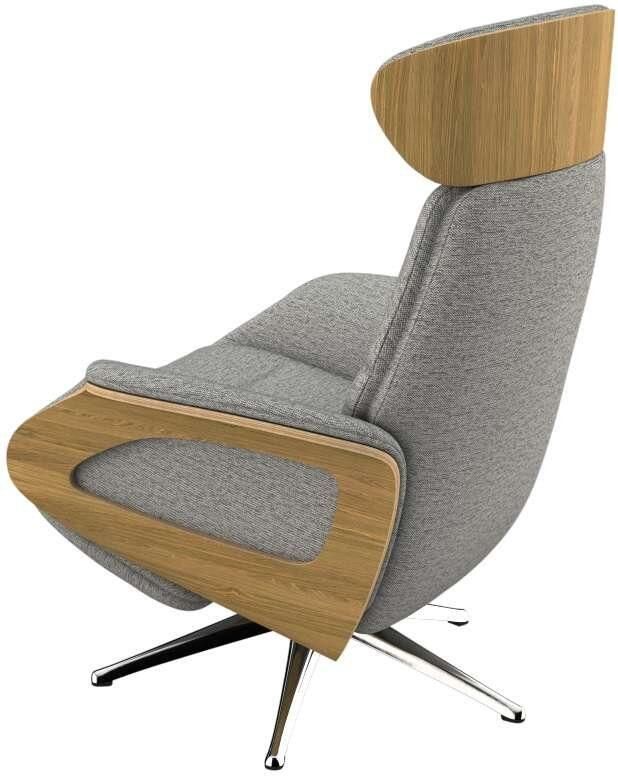 FLEXLUX Relaxfauteuil Clement praktische elektrische fauteuil Maat M elektrische rug- en voetensteun accu armleuning Eiken aluminium voet - Foto 4