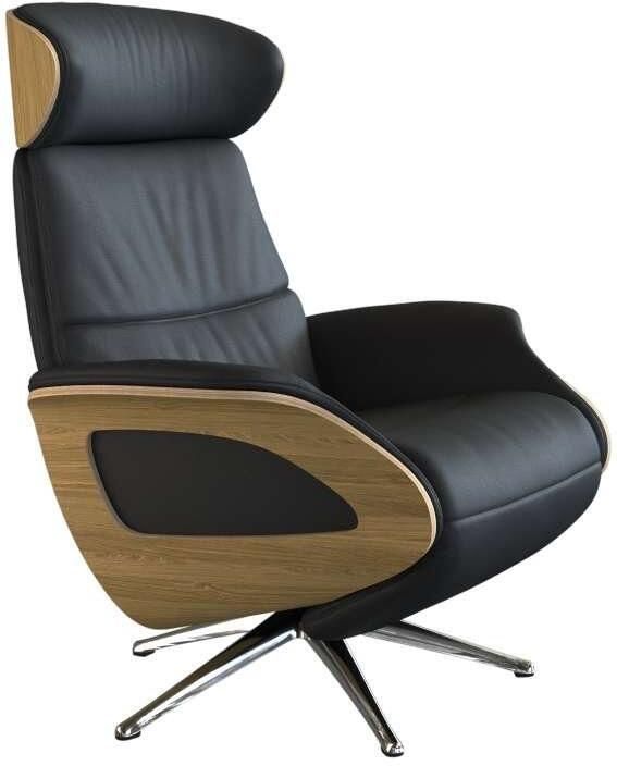 FLEXLUX Relaxfauteuil Clement praktische elektrische fauteuil Maat M elektrische rug- en voetensteun accu armleuning Eiken aluminium voet - Foto 5