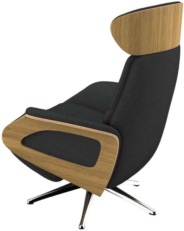 FLEXLUX Relaxfauteuil Clement praktische elektrische fauteuil Maat M elektrische rug- en voetensteun accu armleuning Eiken aluminium voet - Foto 4