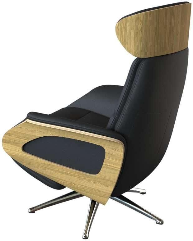 FLEXLUX Relaxfauteuil Clement praktische elektrische fauteuil Maat M elektrische rug- en voetensteun accu armleuning Eiken aluminium voet - Foto 4