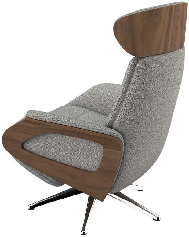 FLEXLUX Relaxfauteuil Clement praktische elektrische fauteuil Maat M elektrische rug- en voetensteun accu armleuning Walnoot aluminium voet - Foto 3
