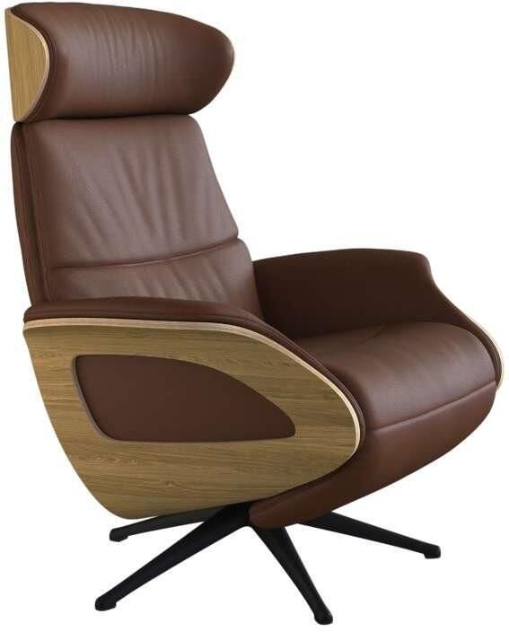 FLEXLUX Relaxfauteuil Clement praktische elektrische fauteuil Maat M elektrische rug- en voetensteun accu armleuning Eiken zwarte poot - Foto 5