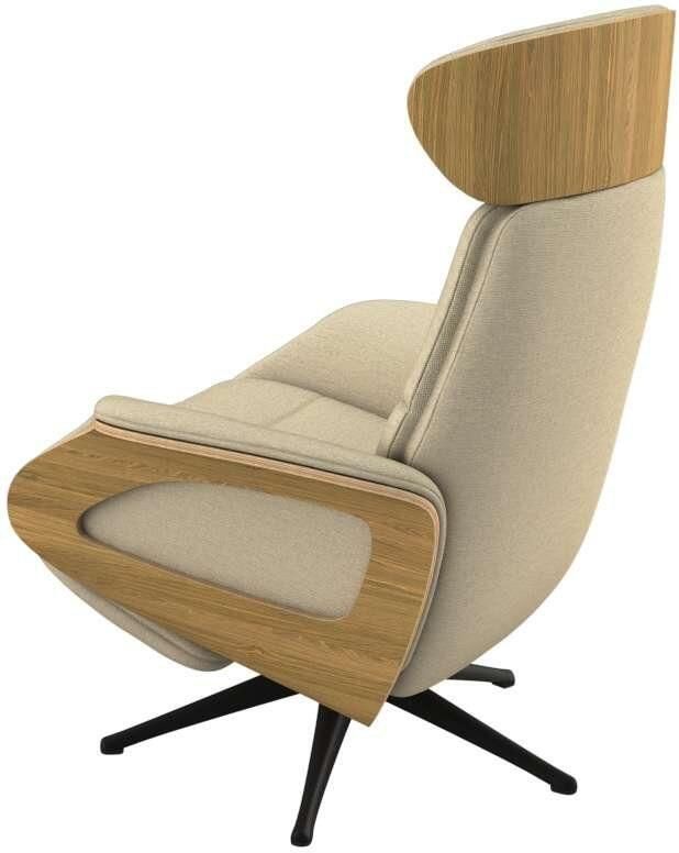 FLEXLUX Relaxfauteuil Clement praktische elektrische fauteuil Maat M elektrische rug- en voetensteun accu armleuning Eiken zwarte poot - Foto 4