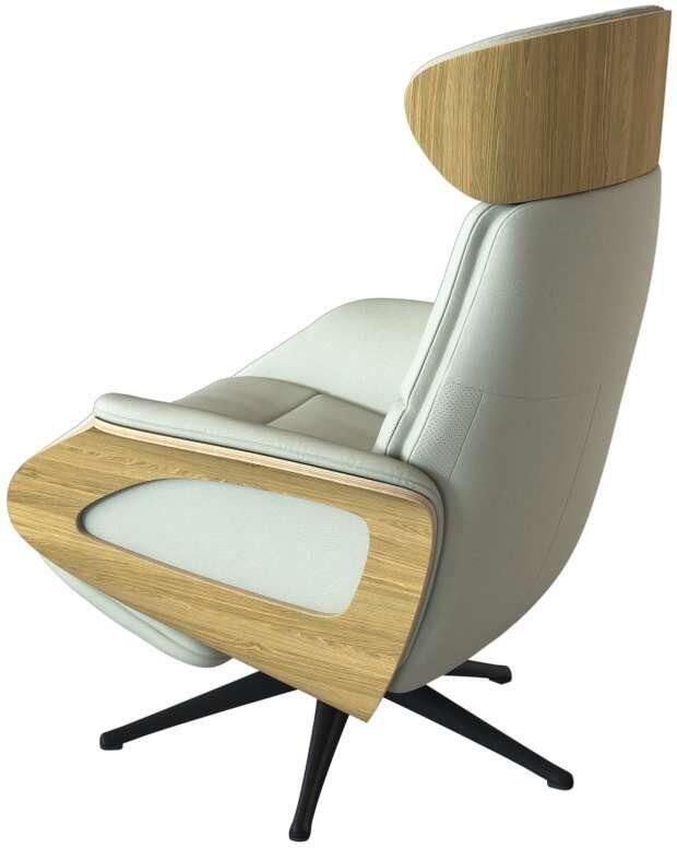 FLEXLUX Relaxfauteuil Clement praktische elektrische fauteuil Maat M elektrische rug- en voetensteun accu armleuning Eiken zwarte poot - Foto 4