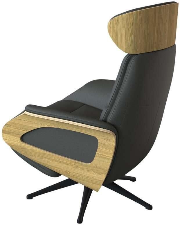 FLEXLUX Relaxfauteuil Clement praktische elektrische fauteuil Maat M elektrische rug- en voetensteun accu armleuning Eiken zwarte poot - Foto 4