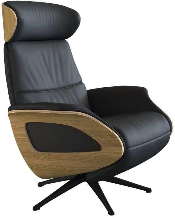 FLEXLUX Relaxfauteuil Clement praktische elektrische fauteuil Maat M elektrische rug- en voetensteun accu armleuning Eiken zwarte poot - Foto 5