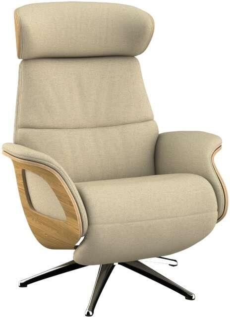 FLEXLUX Relaxfauteuil Clement praktische elektrische fauteuil Maat M elektrische rug- en voetensteun accu armleuning Eiken aluminium voet - Foto 5