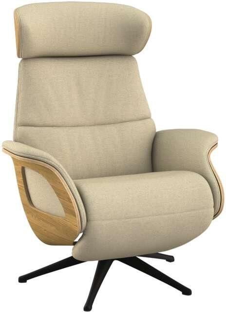 FLEXLUX Relaxfauteuil Clement praktische elektrische fauteuil Maat M elektrische rug- en voetensteun accu armleuning Eiken zwarte poot - Foto 5