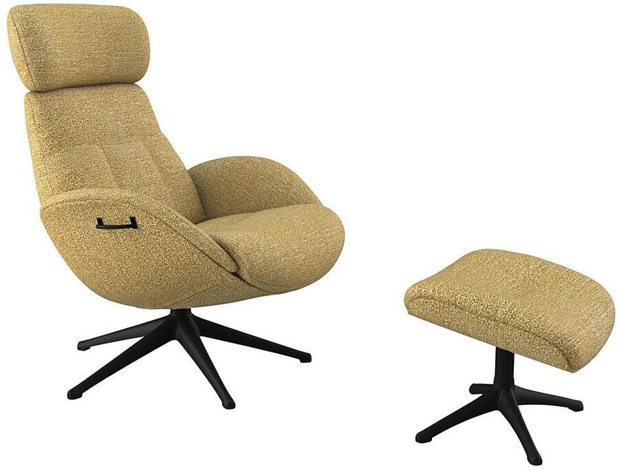 FLEXLUX Relaxfauteuil Elegant relaxfauteuil verstelbare rugleuning en hoofdsteun Eersteklas comfort rug- en hoofdsteunverstelling draaibaar zwarte voet - Foto 4
