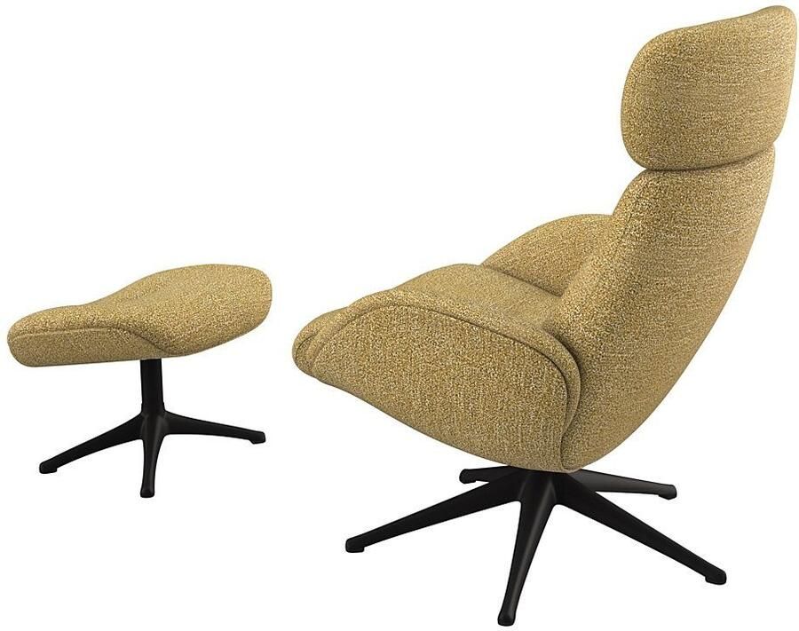 FLEXLUX Relaxfauteuil Elegant relaxfauteuil verstelbare rugleuning en hoofdsteun Eersteklas comfort rug- en hoofdsteunverstelling draaibaar zwarte voet - Foto 3
