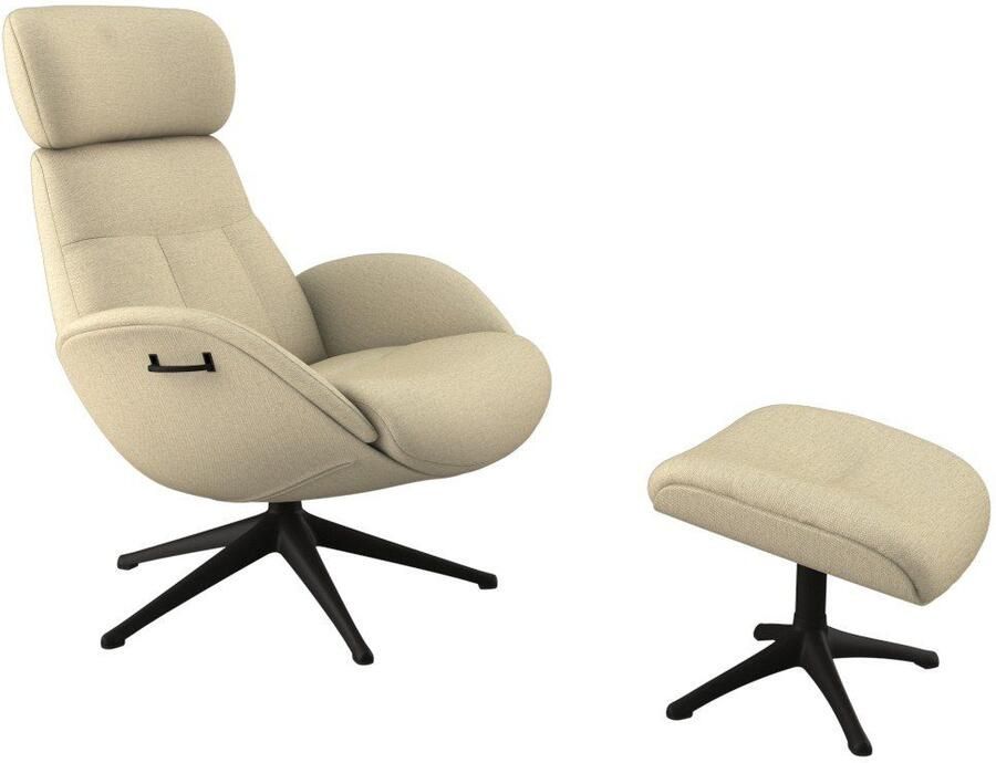 FLEXLUX Relaxfauteuil Elegant relaxfauteuil verstelbare rugleuning en hoofdsteun Eersteklas comfort rug- en hoofdsteunverstelling draaibaar zwarte voet - Foto 4