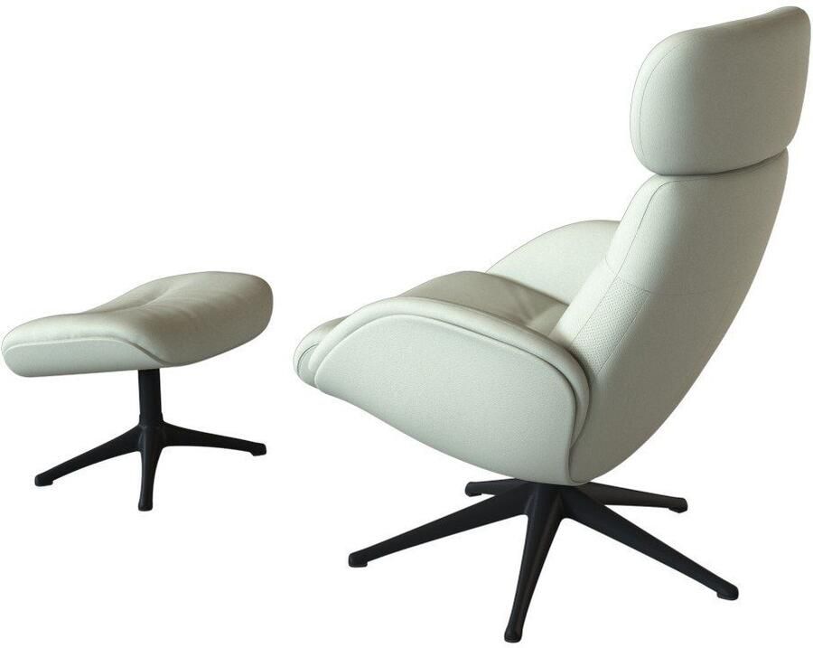 FLEXLUX Relaxfauteuil Elegant relaxfauteuil verstelbare rugleuning en hoofdsteun Eersteklas comfort rug- en hoofdsteunverstelling draaibaar zwarte voet - Foto 3