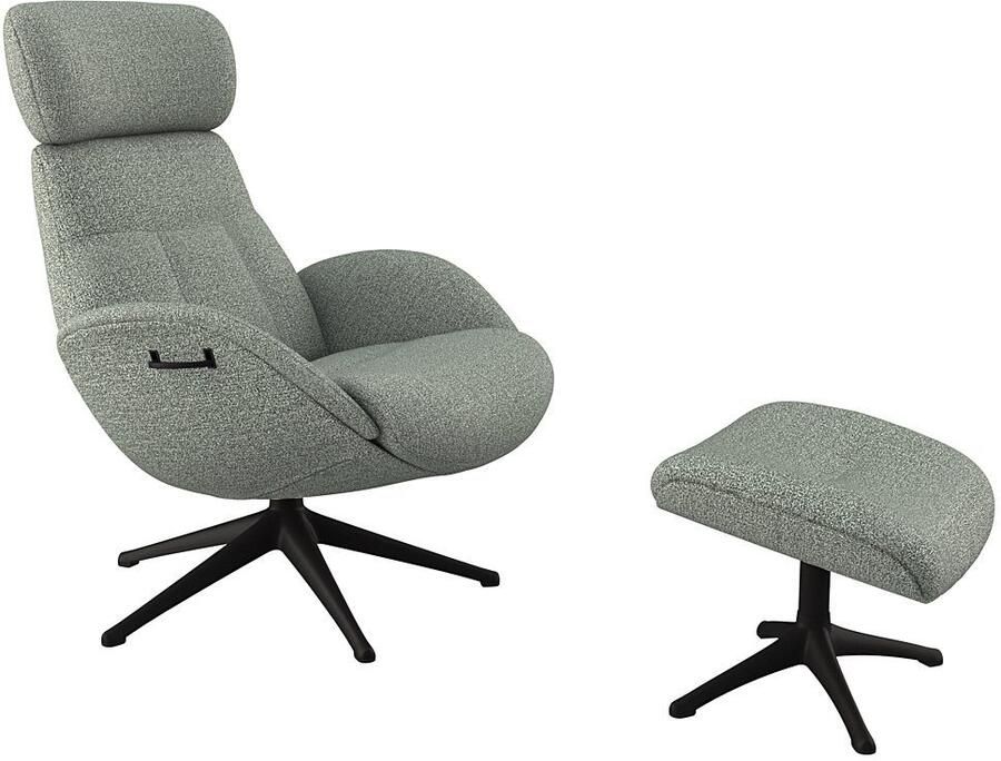 FLEXLUX Relaxfauteuil Elegant relaxfauteuil verstelbare rugleuning en hoofdsteun Eersteklas comfort rug- en hoofdsteunverstelling draaibaar zwarte voet - Foto 4