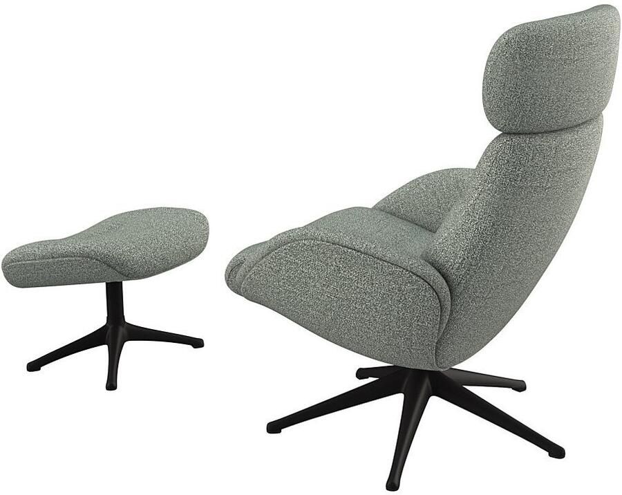FLEXLUX Relaxfauteuil Elegant relaxfauteuil verstelbare rugleuning en hoofdsteun Eersteklas comfort rug- en hoofdsteunverstelling draaibaar zwarte voet - Foto 3
