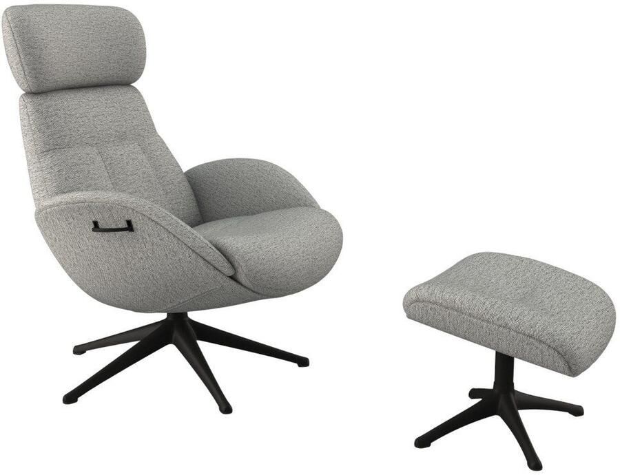 FLEXLUX Relaxfauteuil Elegant relaxfauteuil verstelbare rugleuning en hoofdsteun Eersteklas comfort rug- en hoofdsteunverstelling draaibaar zwarte voet - Foto 2