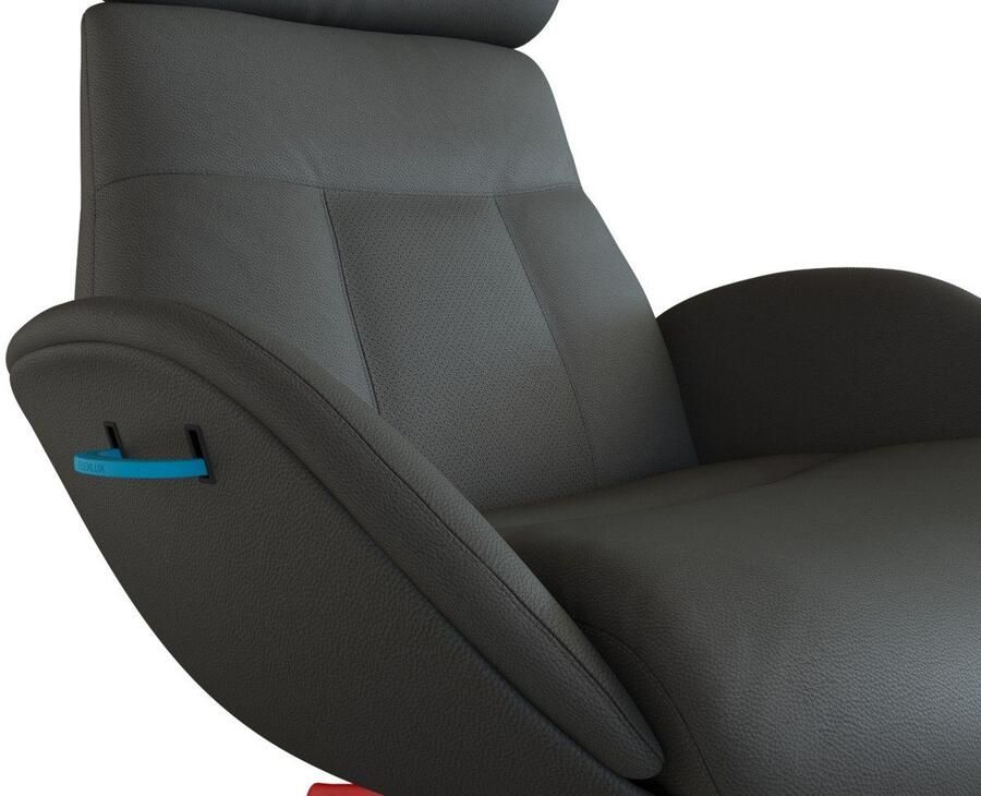 FLEXLUX Relaxfauteuil Elegant relaxfauteuil verstelbare rugleuning en hoofdsteun Premium comfort rug- en hoofdeindeverstelling draaibaar voet van aluminium - Foto 2