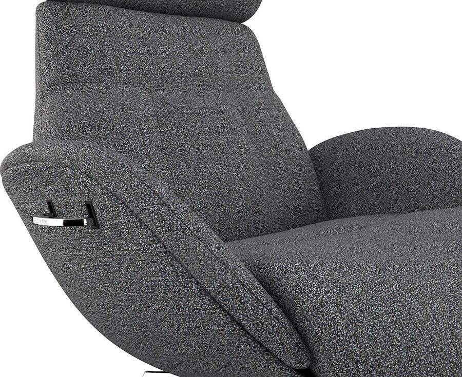 FLEXLUX Relaxfauteuil Elegant relaxfauteuil verstelbare rugleuning en hoofdsteun Premium comfort rug- en hoofdeindeverstelling draaibaar voet van aluminium - Foto 2